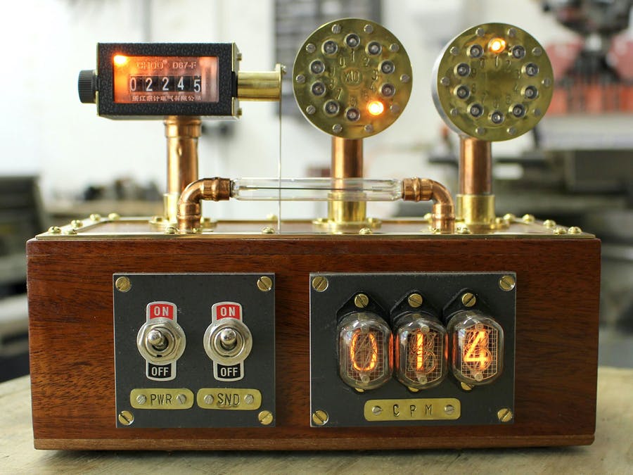 The steampunk Raspberry Pi powered Geiger counter